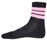 Wholesale Meduim Low Cut Black Sock With Baby Pink Stripes