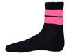 Wholesale Meduim Low Cut Black Sock With Bubblegum Pink Stripes
