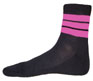 Wholesale Meduim Low Cut Black Sock With Hot Pink Stripes