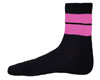 Wholesale Meduim Low Cut Black Sock With Hot Pink Stripes