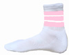 Wholesale Meduim Low Cut White Sock With Baby Pink Stripes