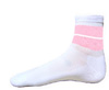 Wholesale Meduim Low Cut White Sock With Baby Pink Stripes