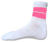 Wholesale Meduim Low Cut White Sock With Bubblegum Pink Stripes
