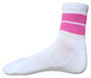 Wholesale Meduim Low Cut White Sock With Hot Pink Stripes